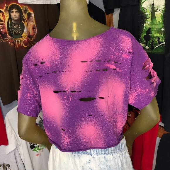 Missouri Tigers Distressed Bleached Crop Top Large - Picture 4 of 6